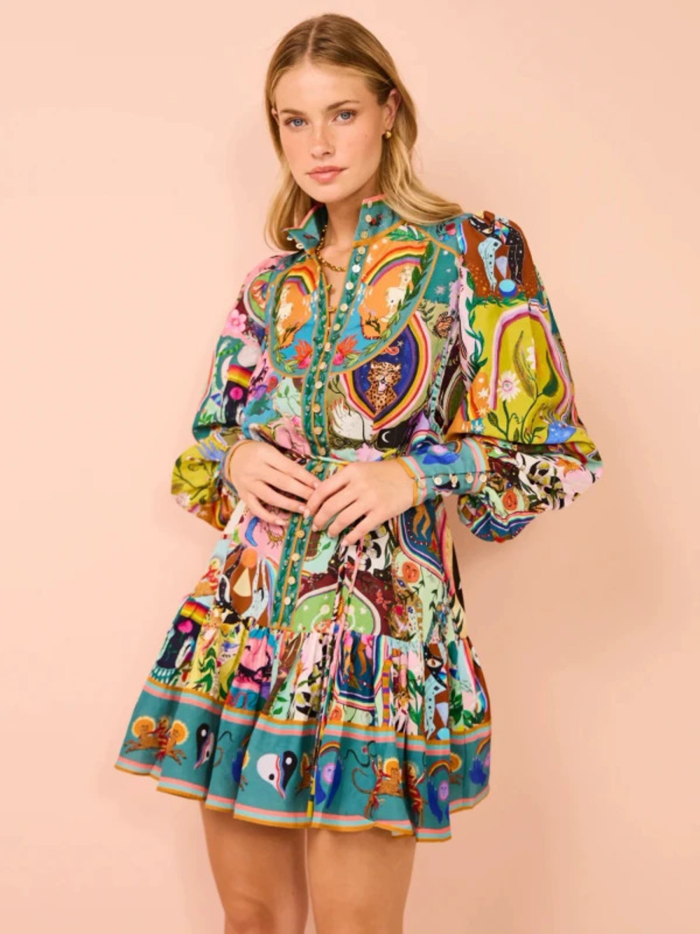 ZARA Casual Chic Versatile Print Shirt Cardigan Dress